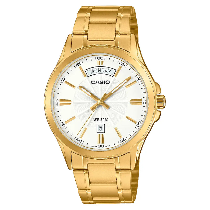 Casio Collection MTP-1381GD-7AVDF Analog White Dial Stainless Steel Men's Watch