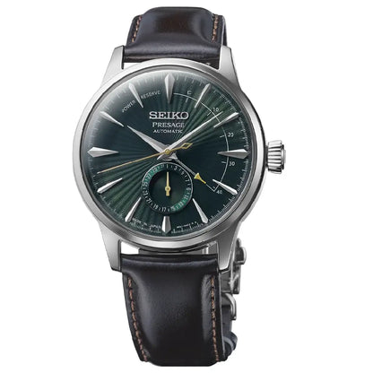 Seiko Presage SSA459J1 Cocktail Time Midnight Mockingbird Automatic Green Dial 40.5mm Leather Strap Men's Watch