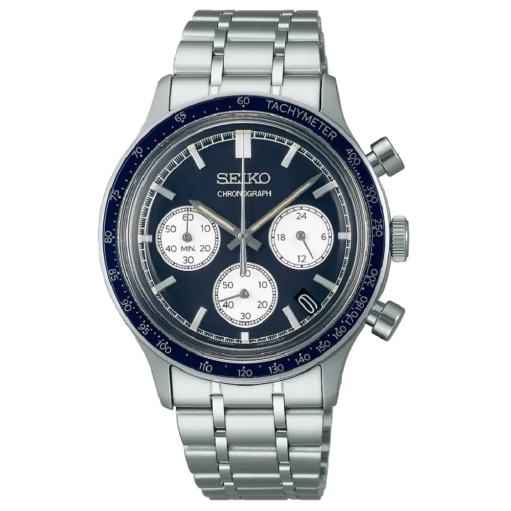 Seiko Essentials SSB477P1 Chronograph Quartz Blue Dial 38.7mm Stainless Steel Men's Watch