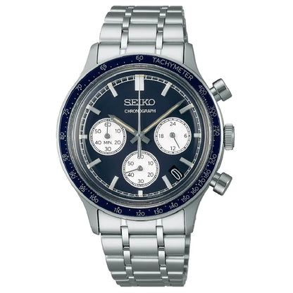 Seiko Essentials SSB477P1 Chronograph Quartz Blue Dial 38.7mm Stainless Steel Men's Watch