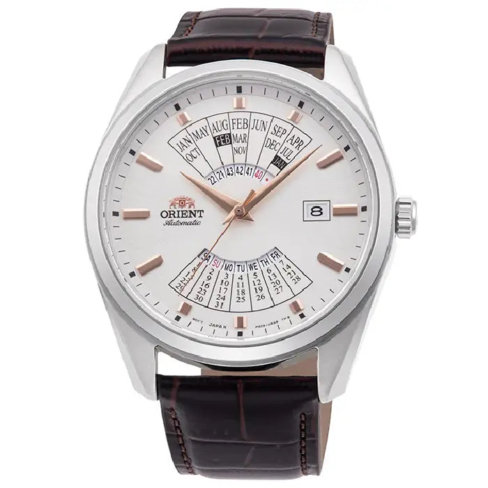 Orient Contemporary Multi-Year Calendar Automatic RA-BA0005S30B White Dial 43.5mm Leather Strap Men's Watch