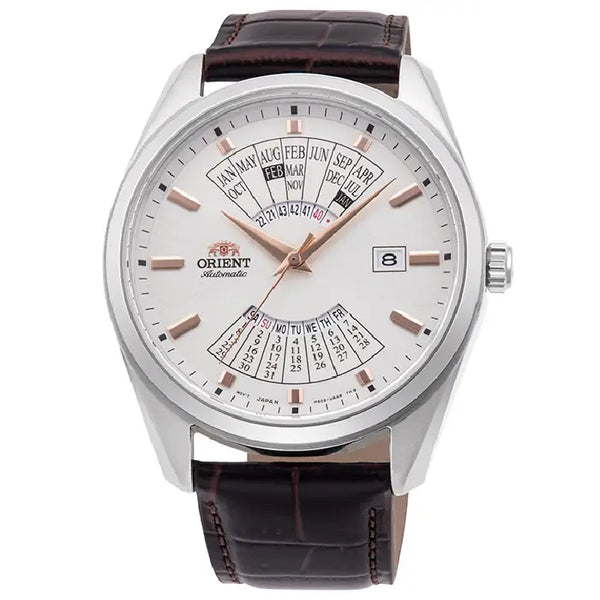 Orient Contemporary Multi-Year Calendar Automatic RA-BA0005S30B White Dial 43.5mm Leather Strap Men's Watch