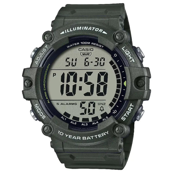 Casio Digital Wide Face AE-1500WHX-3AVDF Green Dial Resin Strap Men's Watch