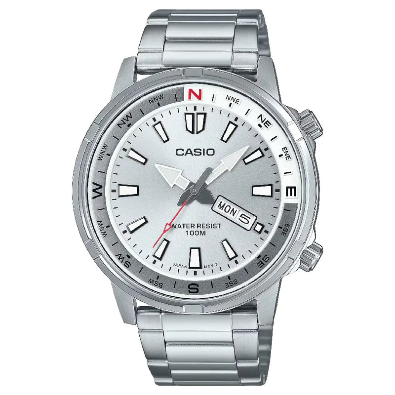 Casio Collection Analog MTD-130D-7AVDF Silver Dial Stainless Steel Men's Watch