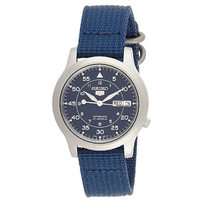 Seiko 5 Sports SNK807K2 Automatic "Military / Field Watch" Blue Dial 37mm Nylon Strap Men's Watch