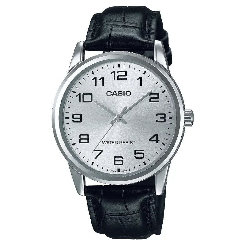 Casio Classic Analog MTP-V001L-7BUDF Silver Dial Leather Strap Men's Watch