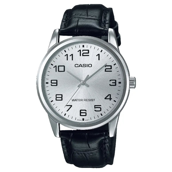 Casio Classic Analog MTP-V001L-7BUDF Silver Dial Leather Strap Men's Watch