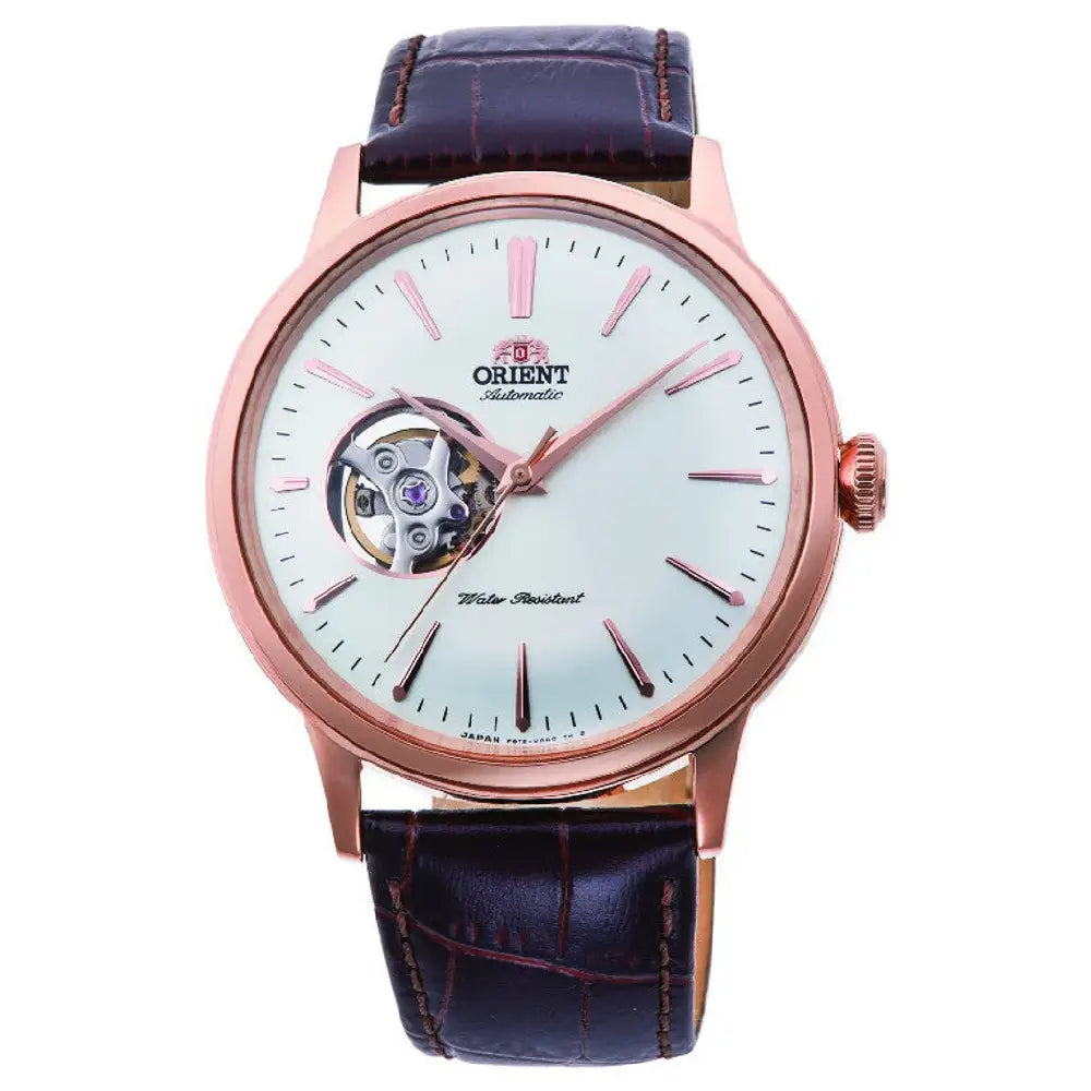 Orient Bambino Open Heart RA-AG0001S White Dial 40.5mm Leather Strap Men's Watch
