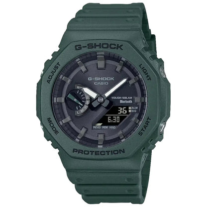 Casio G-Shock CasiOak Bluetooth Solar Analog Digital GA-B2100-3A Green Dial 45.4mm Resin Strap Men's Watch