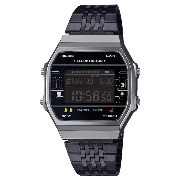 Casio Vintage Digital ABL-100WEPC-1BDR Bluetooth PAC-MAN Collaboration Black Dial Stainless Steel Unisex Watch
