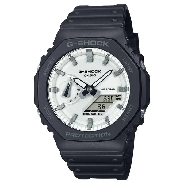Casio G Shock GA-2100WD-1A Analog-Digital White Dial Resin Strap Men's Watch