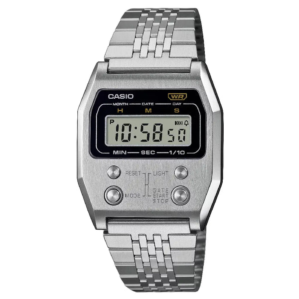 Casio Vintage Digital A1100D-1DF Grey Dial Stainless Steel Unisex Watch