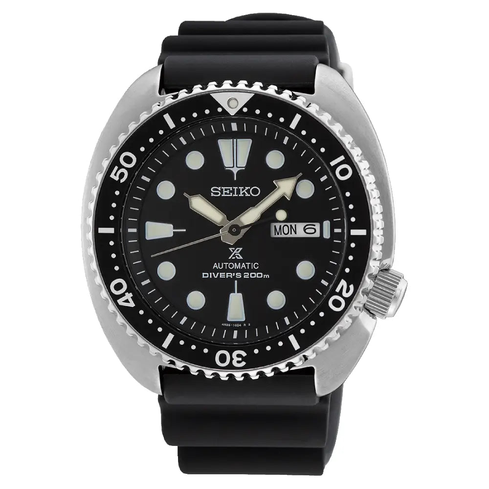 Seiko Prospex "Turtle" SRPE93K1 Black Dial 45mm Rubber Strap Men's Watch