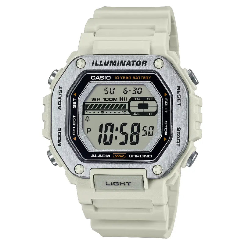 Casio Digital MWD-110H-8AVDF Grey Display Dial Resin Strap Men's Watch