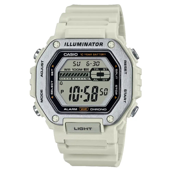 Casio Digital MWD-110H-8AVDF Grey Display Dial Resin Strap Men's Watch
