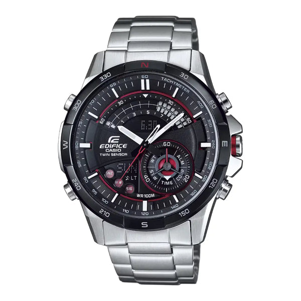 Casio Edifice ERA-200DB-1A9DR - Compass & Thermometer - Black Dial Stainless Steel Men's Watch