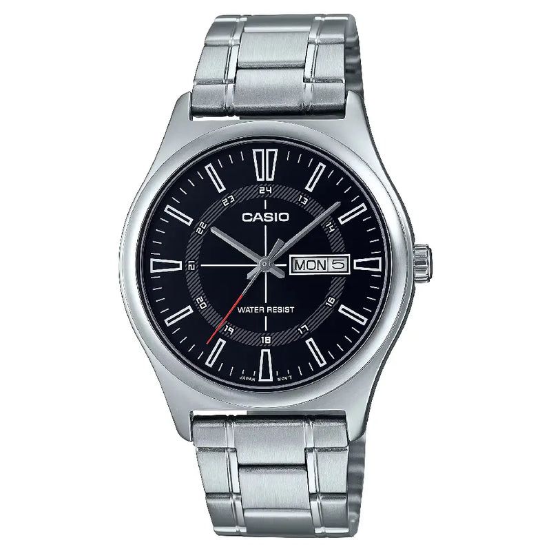 Casio Enticer MTP-V006D-1CUDF Day Date Analog Black Dial Stainless Steel Men's Watch