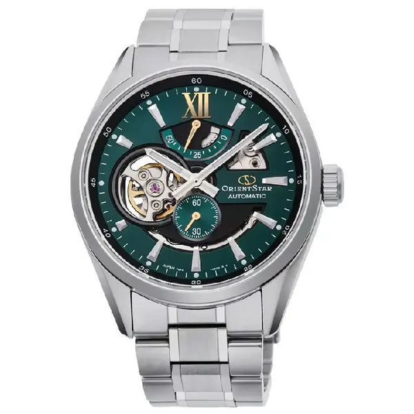 Orient Star Contemporary Modern Skeleton Automatic RE-AV0114E00B Green Dial 41mm Stainless Steel Men's Watch