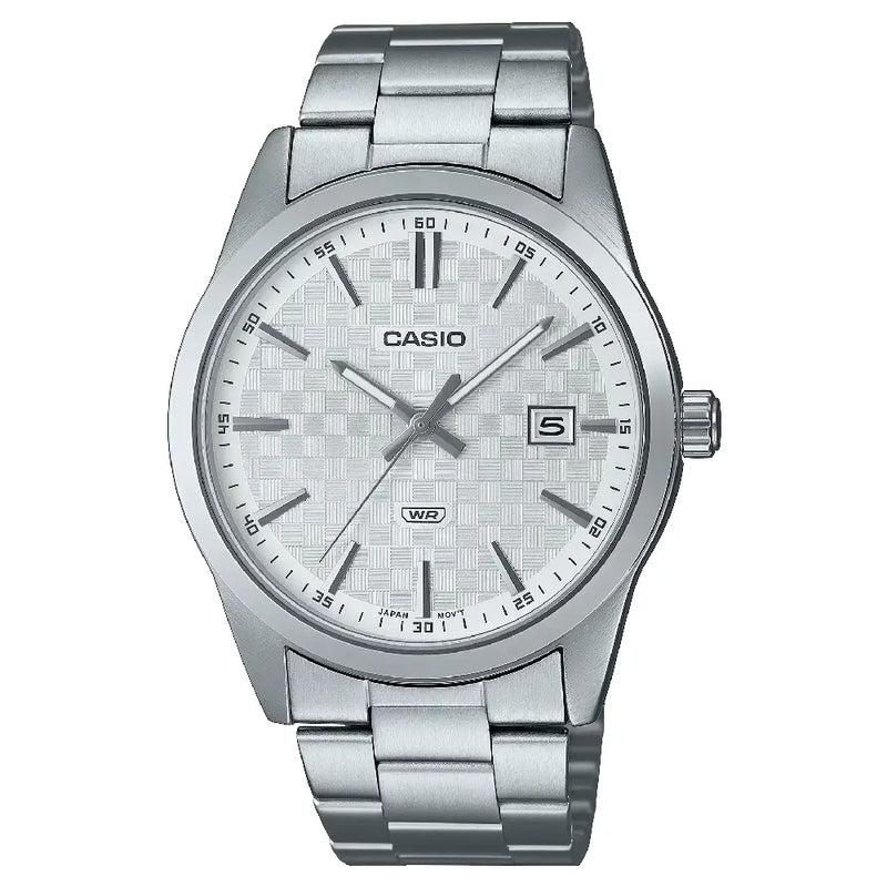 Casio Enticer MTP-VD03D-7AUDF Date Analog Silver Dial Stainless Steel Men's Watch