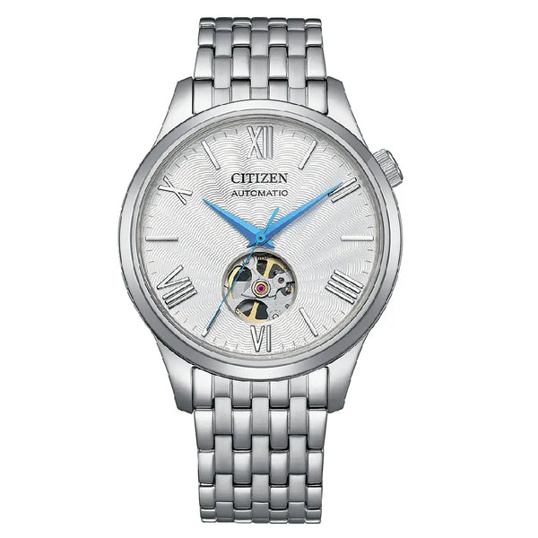 Citizen NH9130-84A Automatic Open Heart Silver Dial 40mm Stainless Steel Men's Watch