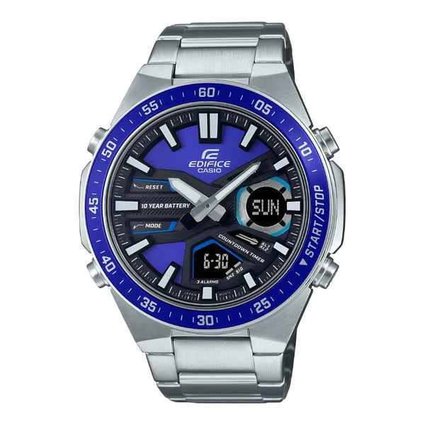 Casio Edifice Analog-Digital EFV-C110D-2AVDF Blue Dial 46.9mm Stainless Steel Men's Watch
