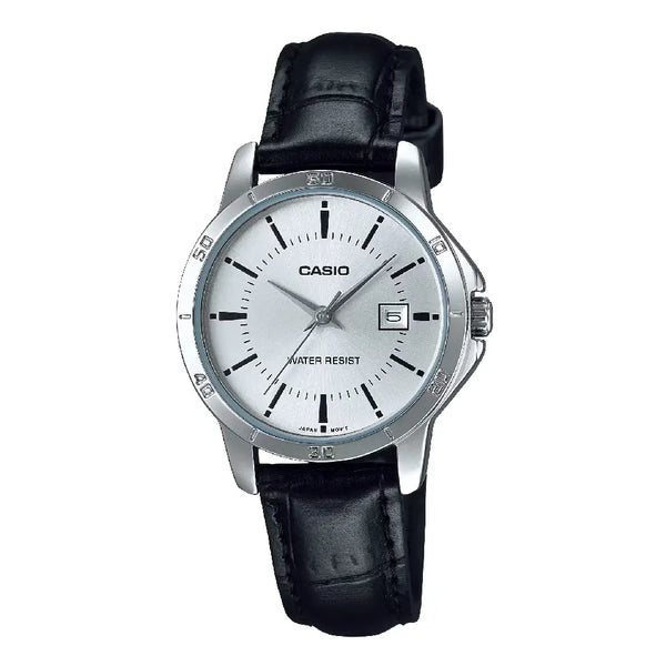 Casio Standard Analog LTP-V004L-7AUDF Silver Dial Leather Strap Women's Watch