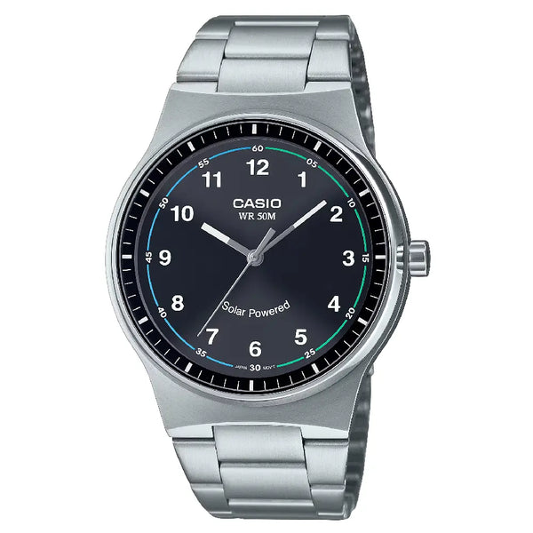 Casio Enticer MTP-RS105D-1BVDF Solar Powered Analog Black Dial Stainless Steel Men's Watch