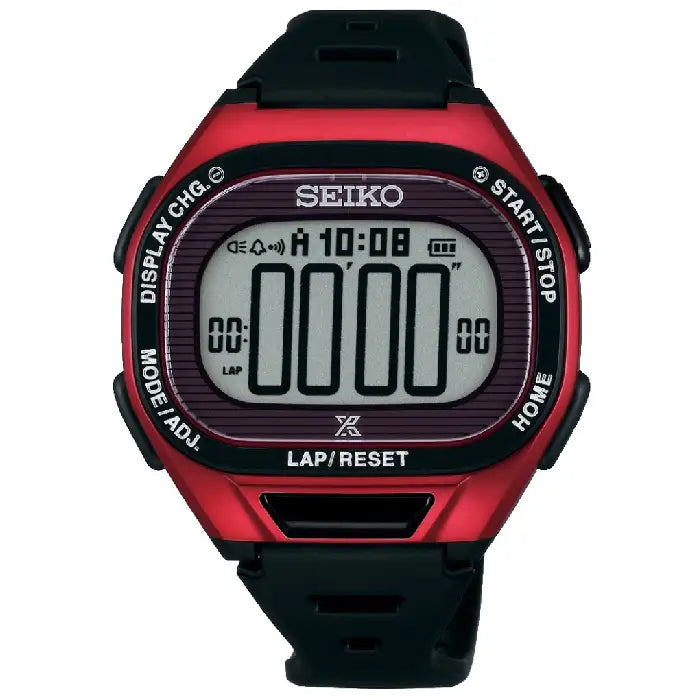 Seiko Prospex SBEF047 Super Runners Solar Digital Red/Black Dial 44mm Resin Strap Men's Watch