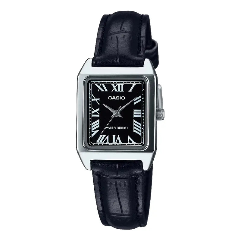 Casio Enticer Ladies Analog LTP-V007L-1BUDF Black Dial Leather Strap Women's Watch