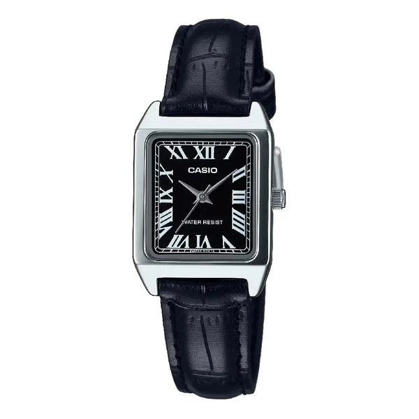 Casio Enticer Ladies Analog LTP-V007L-1BUDF Black Dial Leather Strap Women's Watch