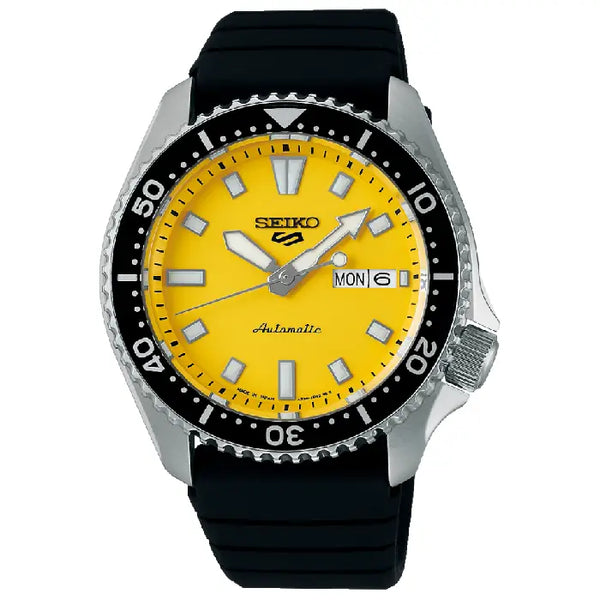 Seiko 5 Sports SKX Series SBSA307 (SRPL87) Yellow Dial 42.5mm Silicone Strap Men's Watch