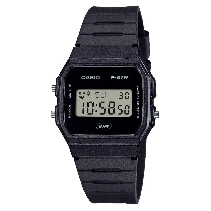 Casio Vintage Digital F-91WB-1ADF Black Dial Resin Strap Unisex Watch