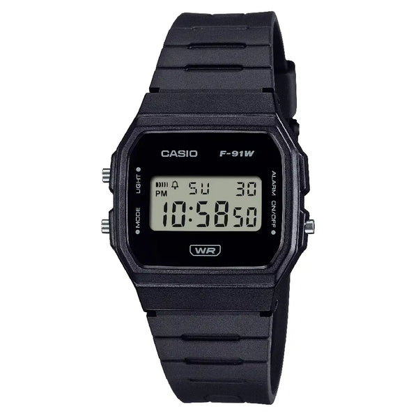 Casio Vintage Digital F-91WB-1ADF Black Dial Resin Strap Unisex Watch