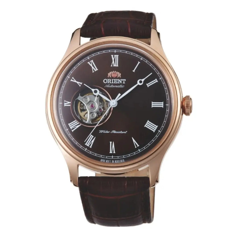 Orient Open Heart TAG00001T0 Brown Dial 43mm Leather Strap Men's Watch