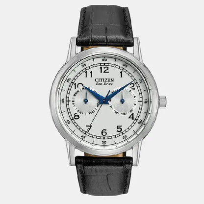 Citizen Eco-Drive Multi-Dial AO9000-06B White Dial  Leather Strap Men's Watch