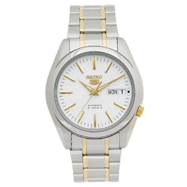 Seiko 5 Automatic SNKL47K1 White Dial Two-Tone 37mm Stainless Steel Men's Watch