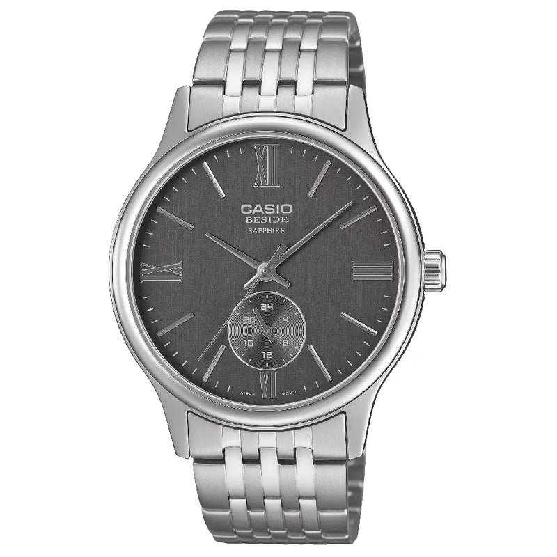 Casio Beside Sapphire BMS-100D-8A Grey Dial 40.5mm Stainless Steel Men's Watch