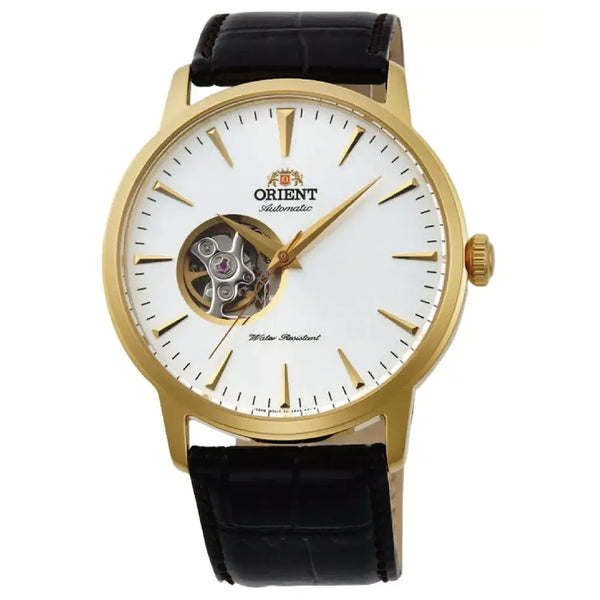 Orient Esteem II Open Heart TAG02003W0 White Dial 41mm Leather Strap Men's Watch