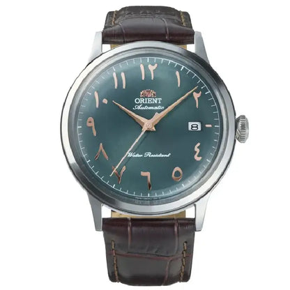 Orient Classic Bambino Automatic RA-AC0035E Green Arabic Dial 40.5mm Leather Strap Men's Watch