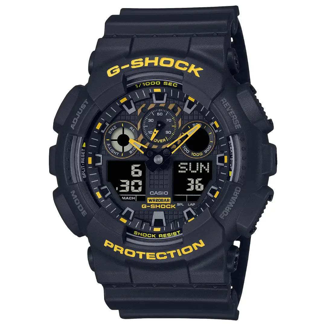 Casio G-Shock GA-100CY-1ADR Black Dial Resin Strap Men's Watch