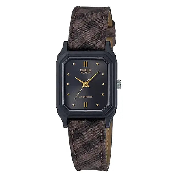 Casio Standard Analog LQ-142LB-1ADF Black Dial 22.5mm Leather Strap Women's Watch