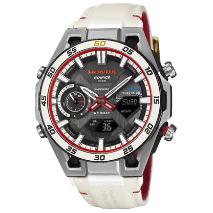 Casio Edifice x Honda Racing 60th Anniversary ECB-2300HR-1 Black Dial 45.8mm Leather Strap Men's Watch
