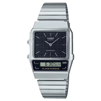 Casio Analog-Digital AQ-800E-1ADF Black Dial Stainless Steel Unisex Watch