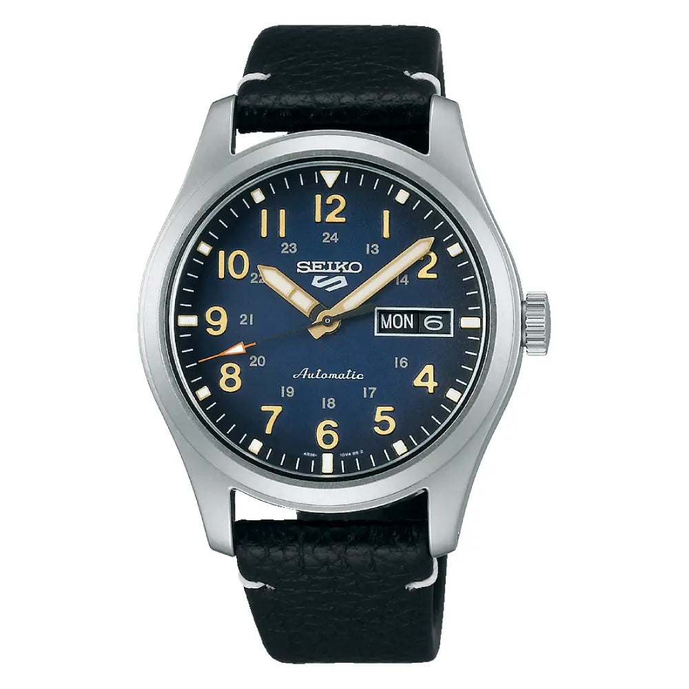 Seiko 5 Sports "Field" SRPG39K1 Blue Dial 39.4mm Leather Strap Men's Watch