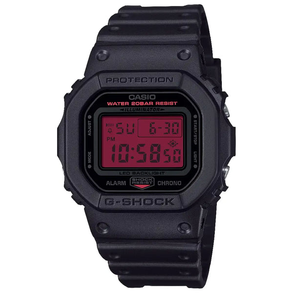 Casio G-Shock Square Digital DW-5600BBR-1D Black Digital Dial 43mm Resin Strap Men's Watch