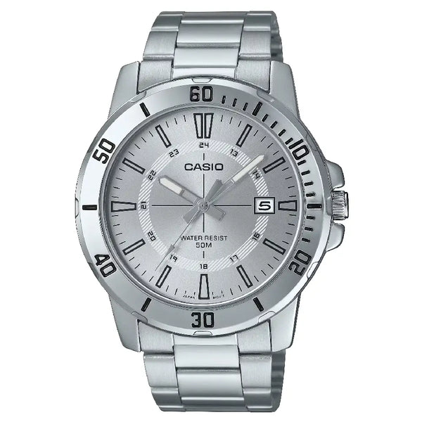 Casio Enticer MTP-VD01D-7CVUDF Date Analog Silver Dial Stainless Steel Men's Watch