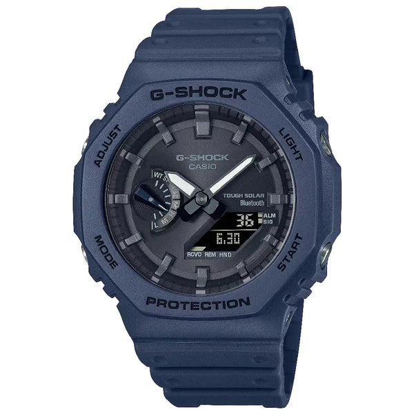 Casio G-Shock CasiOak Tough Solar Bluetooth GA-B2100-2A Analog Digital Navy Blue Dial 45mm Resin Strap Men's Watch