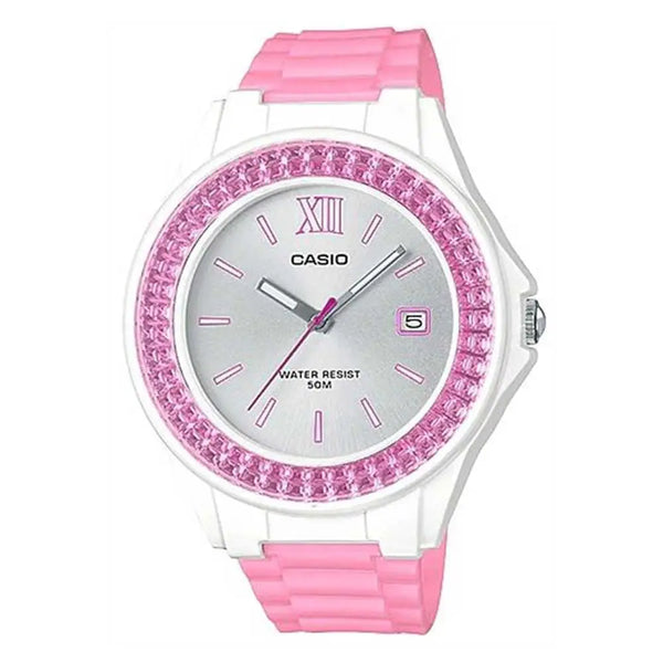 Casio Collection Analog LX-500H-4E3VDF Silver Dial Resin Strap Women's Watch