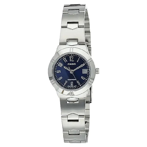 Casio Enticer Ladies Analog LTP-1241D-2A2DF Blue Dial Stainless Steel Women's Watch