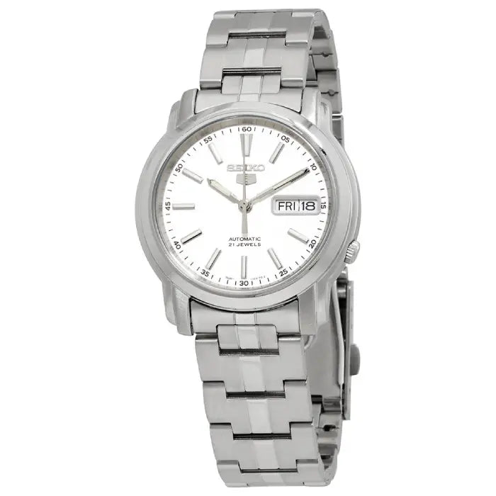 Seiko 5 Automatic SNKL75K1 White Dial 38mm Stainless Steel Men's Watch